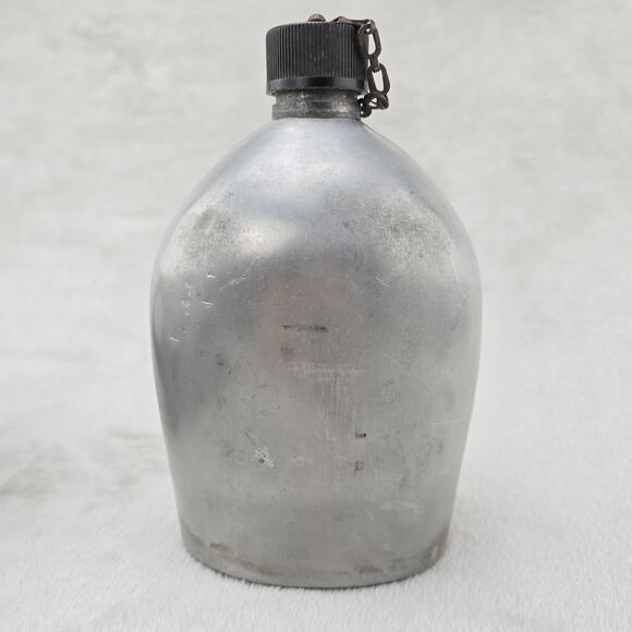 Vintage US Military Army Metal Aluminum Canteen w/ Belt & Cover 1939-1943 WW2 - Picture 8 of 12